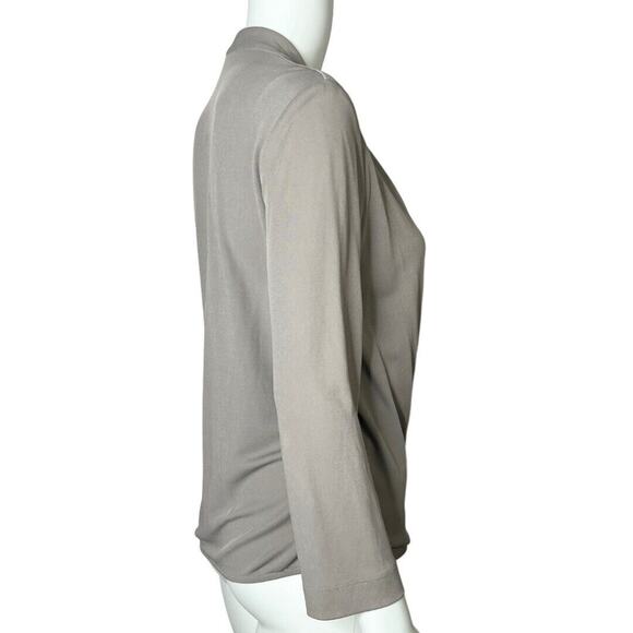 MM LaFleur Shirt‎ Womens Small Deneuve Top Gray Rain Cloud Neutral Minimalist - Picture 2 of 6